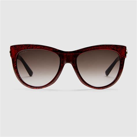 gucci glitter cat eye sunglasses|Gucci oversized cat eye sunglasses.